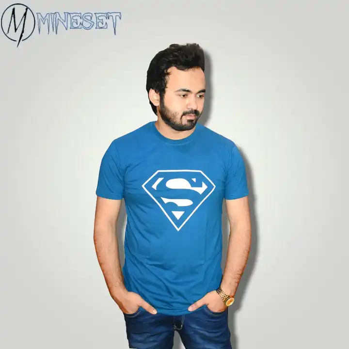Airforce blue superman printed t-shirt uploaded by MineSet fashion on 5/31/2024