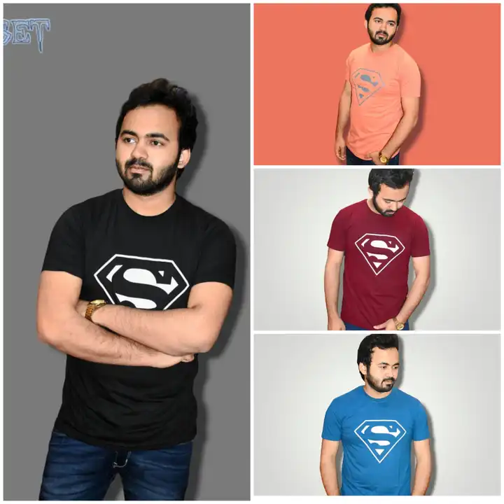 Black superman printed t-shirt uploaded by MineSet fashion on 2/22/2023
