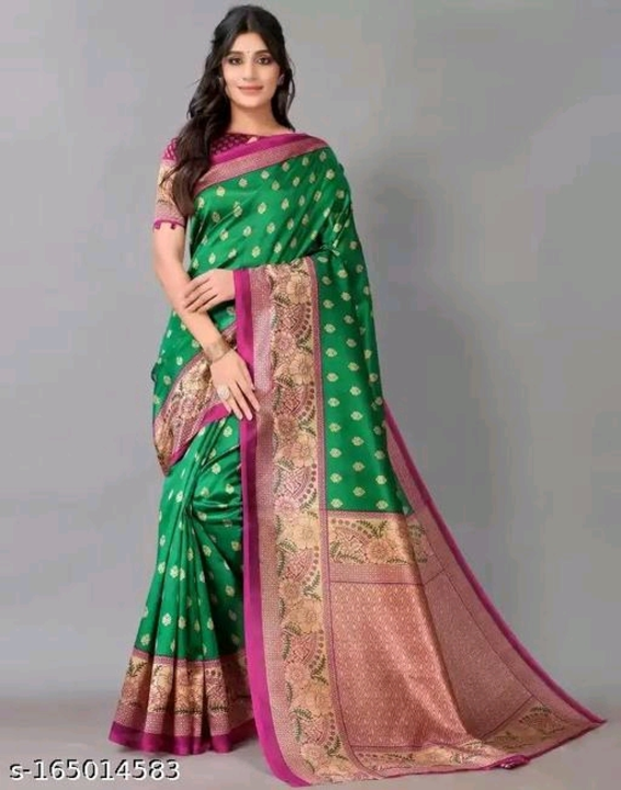 kanjeevaram art silk Green Lace Border Saree with blouse uploaded by wholsale market on 2/22/2023