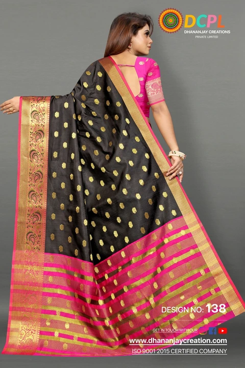 Beautiful black 🖤 cotton saree uploaded by Dhananjay Creations Pvt Ltd. on 2/22/2023