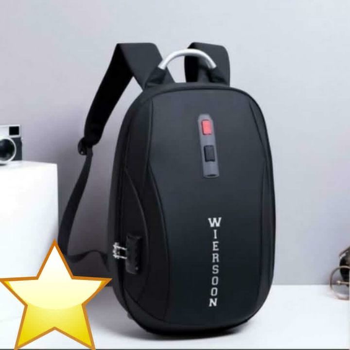 BRAND *WEIRSON*

ANTITHEFT + LOCK ALSO

EXTERNAL USB CHARGING 

LARGE CAPACITY LAPTOP BAG

COMFORTAB uploaded by XENITH D UTH WORLD on 2/22/2021