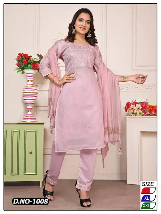 Diable silk kurti set  uploaded by Pooja fashion on 2/22/2023