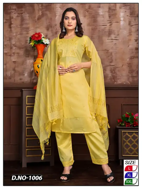 Diable silk kurti set  uploaded by Pooja fashion on 2/22/2023