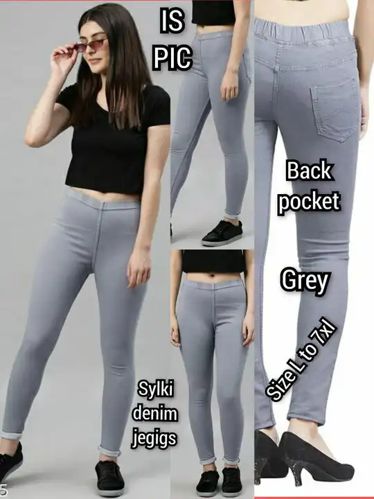 Stretchable denim jeggings. WhatsApp for more details uploaded by business on 2/22/2023