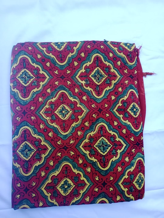 Modal silk ajarakh hand block print fabric uploaded by business on 2/22/2023