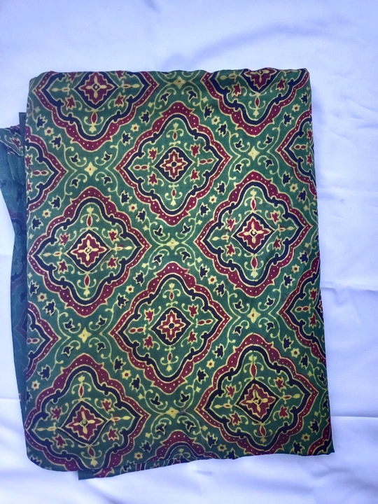 Modal silk ajarakh hand block print fabric uploaded by Ajarakh block print on 2/22/2023