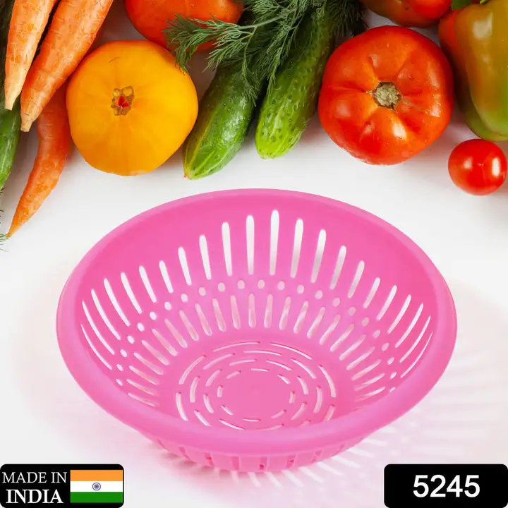 5245 ROUND UNBREAKABLE PLASTIC BASKET WITH HANDLE, ORGANIZERS & STORAGE BASKET FOR FISH, FRUIT, VEGE uploaded by DeoDap on 2/22/2023
