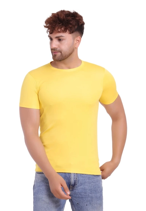 Men's round neck plain polyester t-shirt half sleeve uploaded by business on 2/22/2023