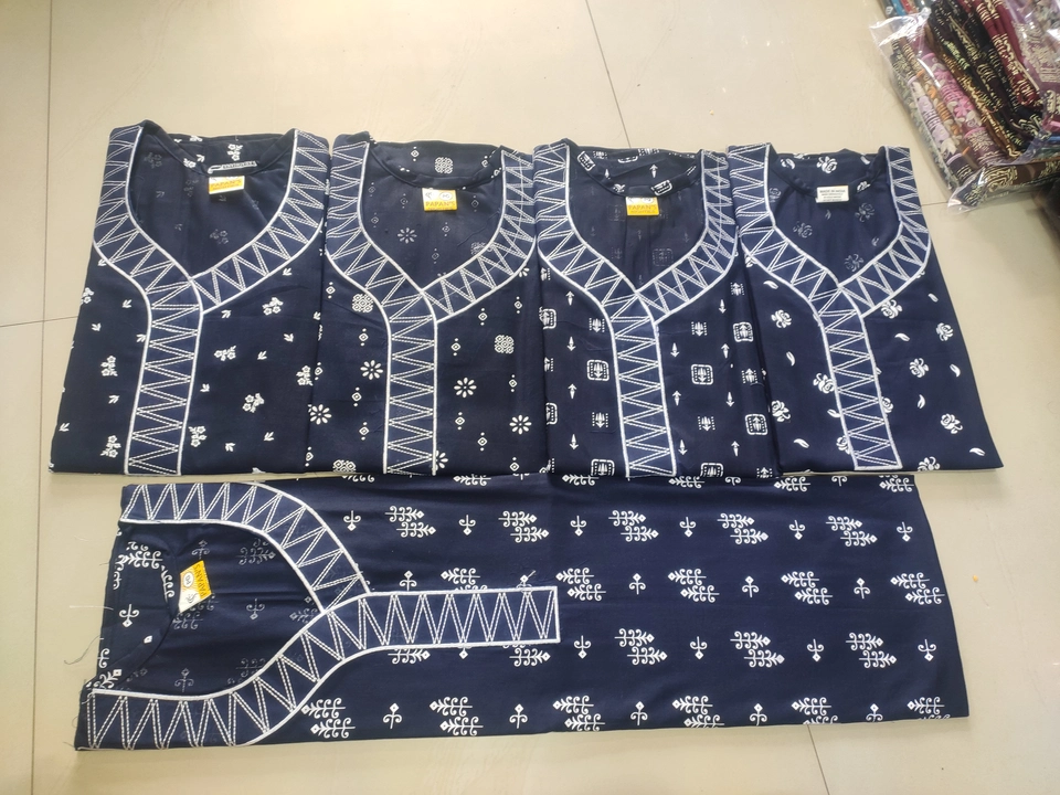 Denim colours pure cotton b neck pattern uploaded by PAPAN GOWN CENTRE on 2/22/2023