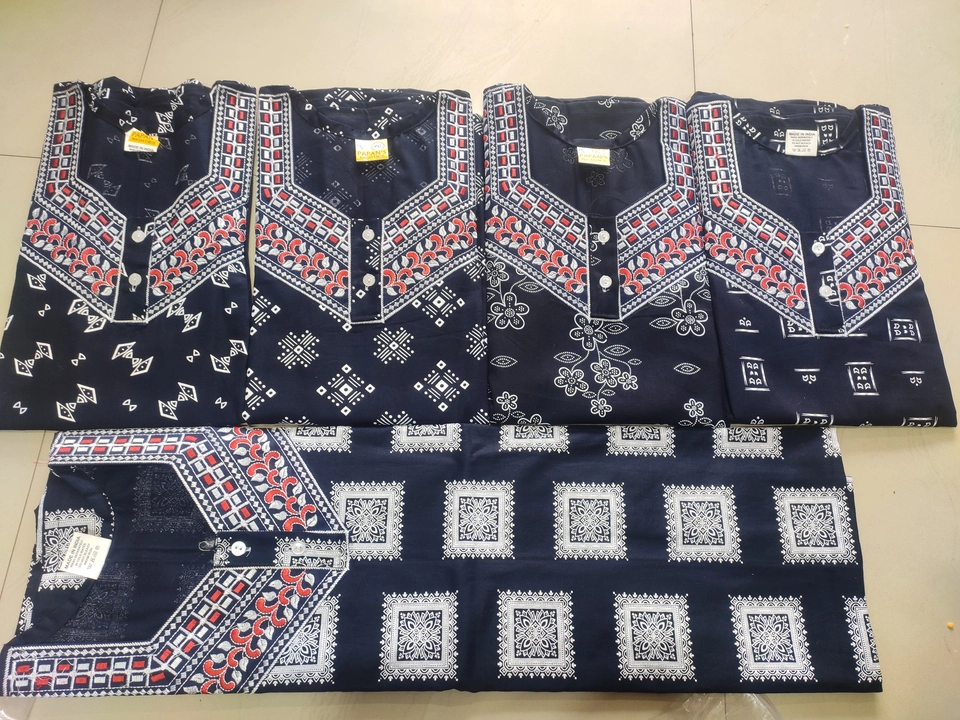 Denim colours pure cotton b neck pattern uploaded by PAPAN GOWN CENTRE on 2/22/2023
