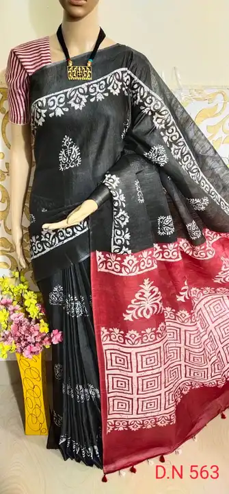 Katan salab screen print saree. Best quality  uploaded by Zeenat febric  on 2/22/2023