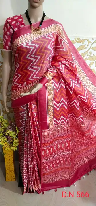 Katan salab screen print saree. Best quality  uploaded by business on 2/22/2023