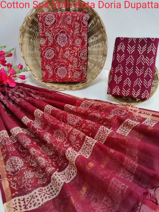 🥰🥳🥰🥳

Traditional Hand Block Printed

Cotton Suit Set
👉 *With Pure Cotton Kota Doriya Dupatta*
 uploaded by Roza Fabrics on 2/23/2023