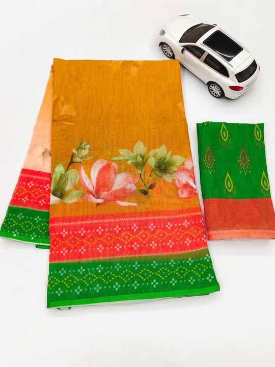 SAREES :- PLAIN LINEN DIGITAL PRINT (COTTONS)  uploaded by NIVA CREATION on 2/23/2023