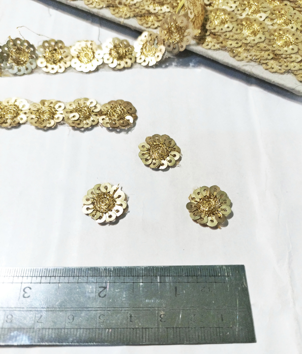 Flower sequence buti style lace  uploaded by Shree Shakti Collection on 5/29/2024