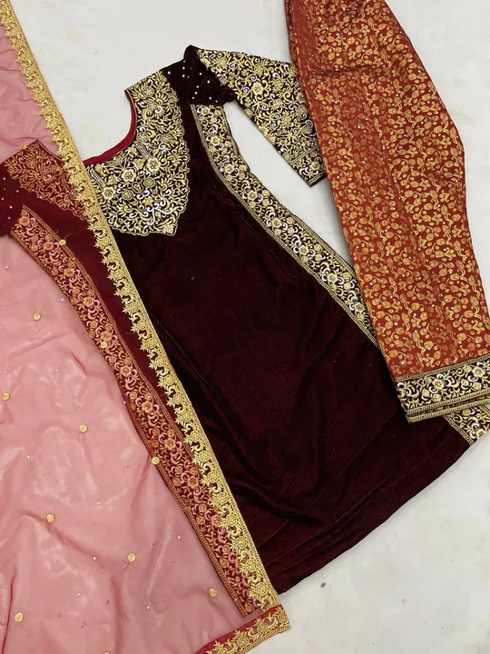 Top+botom+Dupatta
*👉PRESERNTING NEW  HEAVY 9000 VELVET EMBROIDERY WORK TOP-PLAZZO WITH  DUPATTA 👍* uploaded by NIVA CREATION on 2/23/2023