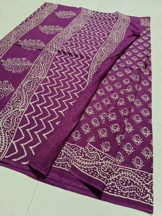handblock natural dye print dabu saree uploaded by Virasat kala chanderi on 2/23/2023