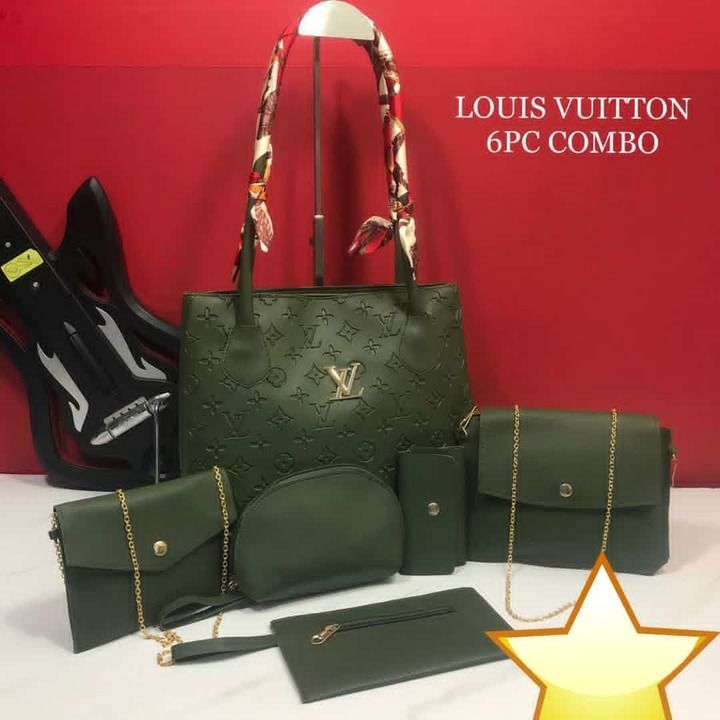IMPORTED  HANDBAG

COMBO 6PC 

BIG BAG WITH 2 COMPARTMENT /
BACKSIDE ZIP / LONG HAND WITH SCARF 

*b uploaded by XENITH D UTH WORLD on 2/22/2021