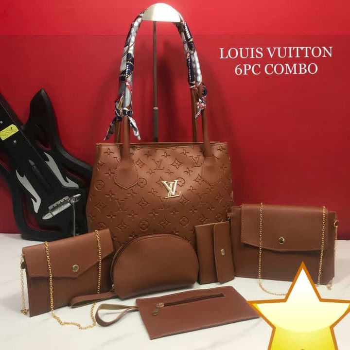 IMPORTED  HANDBAG

COMBO 6PC 

BIG BAG WITH 2 COMPARTMENT /
BACKSIDE ZIP / LONG HAND WITH SCARF 

*b uploaded by XENITH D UTH WORLD on 2/22/2021
