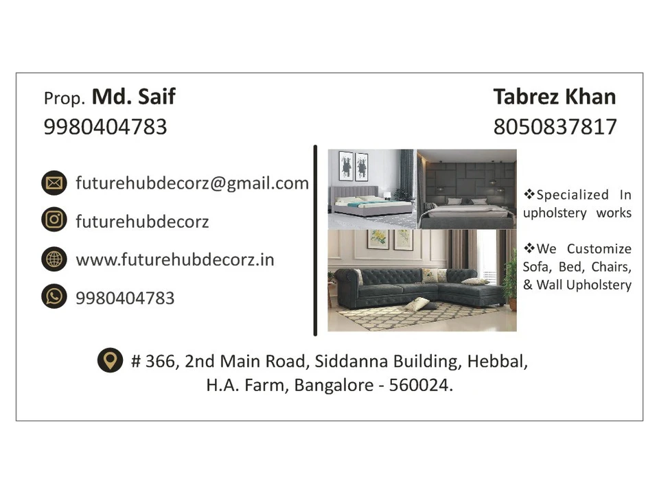 Visiting card store images of FUTURE HUB DECORZ