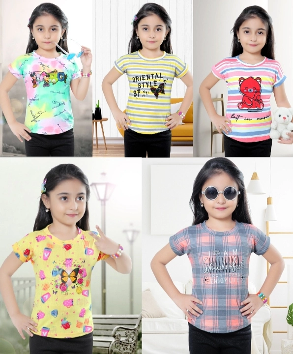 Pretty T-shirts (10 Piece combo Box packing) Size:- 18, 20, 22 uploaded by business on 2/23/2023