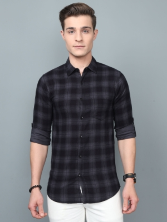 ASIAN & FITCH Men Checkered Casual Grey Shirt uploaded by Best product on 2/23/2023