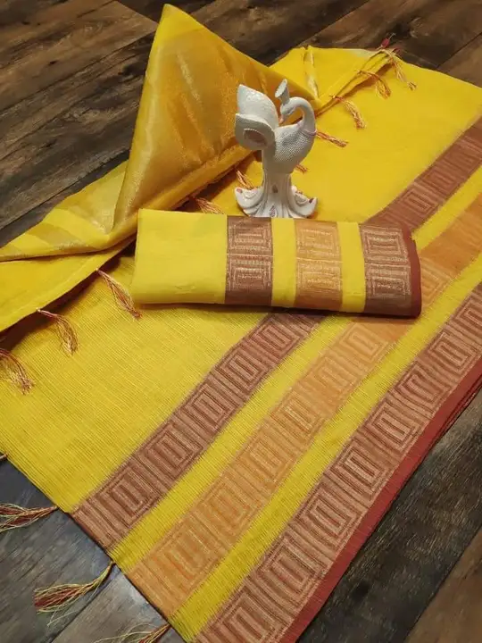 Kota doriya weaving jacquard saree  uploaded by Krishna fashion on 2/23/2023
