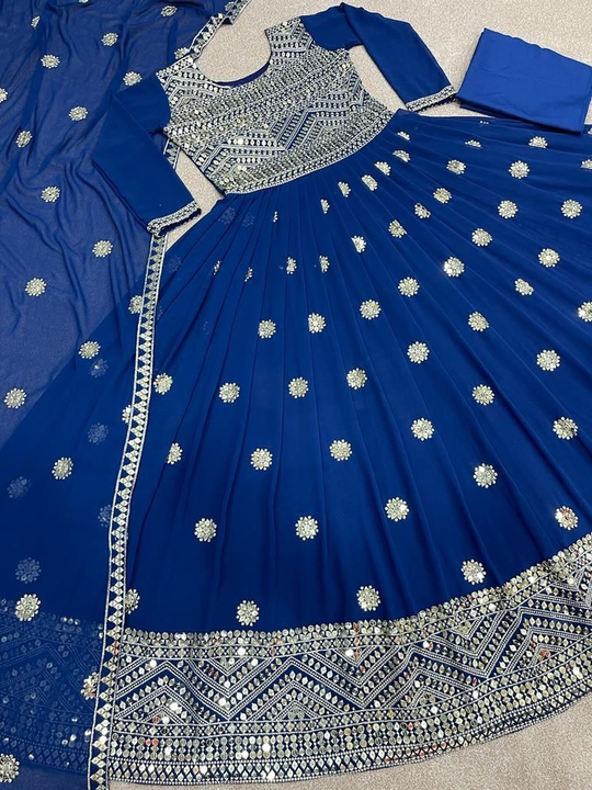 Post image *B. T-649*

*Presenting New Festival Special Collection With Heavy Embroidery Sequence Work gown With 4 Colours *

*🧵 Fabric Details🧵*

*Gown*
*Gown Fabrics  :* Faux Georgette With Heavy Embroidery And 9Mm Sequence Work With Full Sleevs
*(Full Stitched)*
*Gown Flair*:- 3 Meter
*Gown Size *:- 42 Xl Free Size
*Gown Inner:* Micro Cotton 

*Bottom*
*Bottom Fabrics*: Micro Cotton
*( Unstitched)*

*Dupatta*
*Dupatta Fabrics:* Faux Georgette With Embroidery And 9mm Sequence Work And Four Side Embroidery Lace Border
  *(Dupatta Size 2.20 meter)*

⚖️ *Weight* :1 Kg


*Rate :-1350/-ship extra*

🎊💕*One Level Up*💕🎊
🎊👌*A aOne Quality *👌🎊