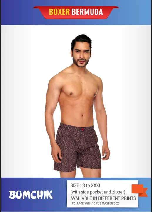 Product image of Boxer Bermuda (with side pocket and zipper), ID: boxer-bermuda-with-side-pocket-and-zipper-851cb79d