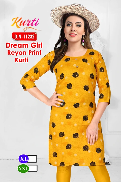 Dream Girl Rayon print kurti  uploaded by YASHRAJ Textiles on 2/23/2023