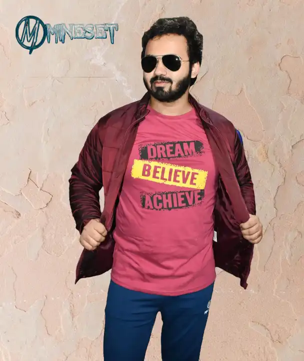 Pink Dream believe achieve Printed F/S tshirt  uploaded by MineSet fashion on 2/23/2023