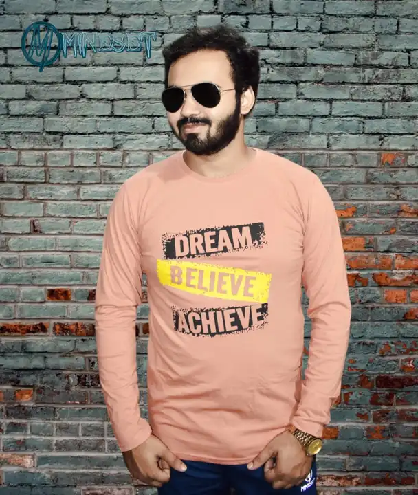 Rust Dream believe achieve Printed F/S tshirt  uploaded by MineSet fashion on 2/23/2023