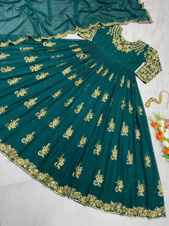 👗*Launching New Designer Party Wear Look Gown & Dupatta Set*👗🧚‍♀️⭐️

*AD-101*

🧵*FABRIC DETAILS* uploaded by Roza Fabrics on 2/23/2023