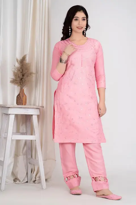 Kurti,pant with Juti set for women  uploaded by Laxmi textile on 2/23/2023