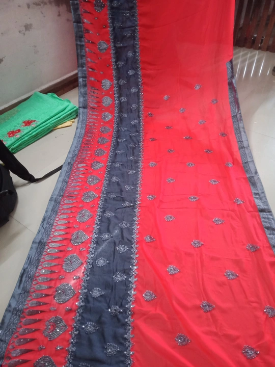 Red saree  uploaded by business on 2/23/2023