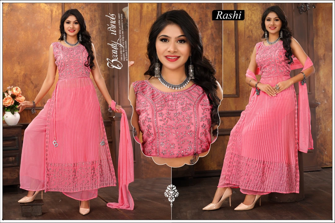 3 pcs Nayra Cut Set heavy jorjet fancy designer work embroidery uploaded by Radha Creation , Maira sales for Readymade items on 2/23/2023