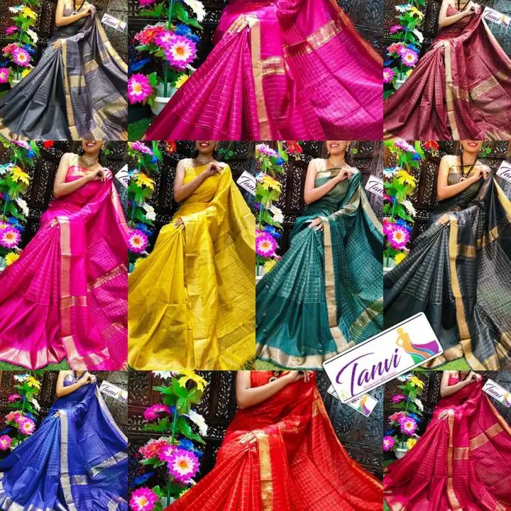 Katan silks strips sarees  uploaded by M S handloom  on 2/23/2023