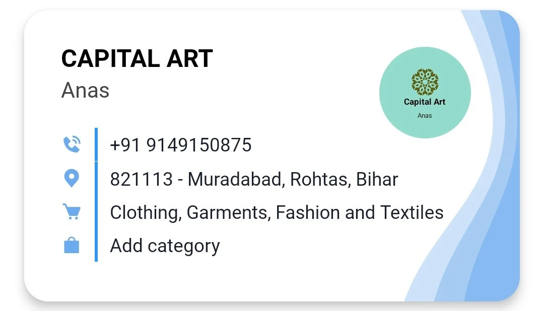 Visiting card store images of Capital art