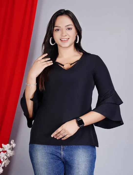 Women Solid Crepe Top uploaded by Laila fashion on 2/24/2023