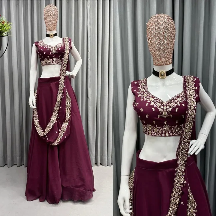 Post image Presenting New 6000 Series Quality Ek level UP 

*Code*		   :-  *6408* 
*Name *       :- *🌟*On Trend Two way saree Drep Lehengha style *

🦋*#Choli*

*Fabric* : Gorgette 
*Inner*  : Silk 
*Size*   : Unstich Upto 42
*work * :  Embroidery with Sequnce 


🦋*# LEHENGHA*

*Fabric* : Gorgette 
*Inner* :  Silk 
*WORK*. : plain
*Stiching type*  : Semistich Upto 44 

*Flair *.  :- *4 meter with canvas pata *

🦋*#Dupata attach with Lehngha * 

*Fabric* :- Gorgette 
*work *. :- Embroidery with Sequnce 
*meter*. :- 3 meter

*weight * :- * 1 kg *

🦋*Price*:-*1049*