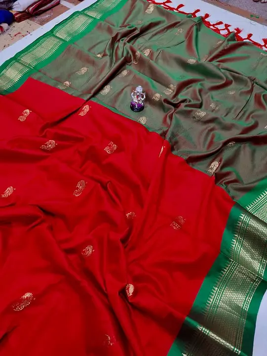 Cotton silk saree in paithani style  uploaded by DUDHAT Impax on 2/24/2023