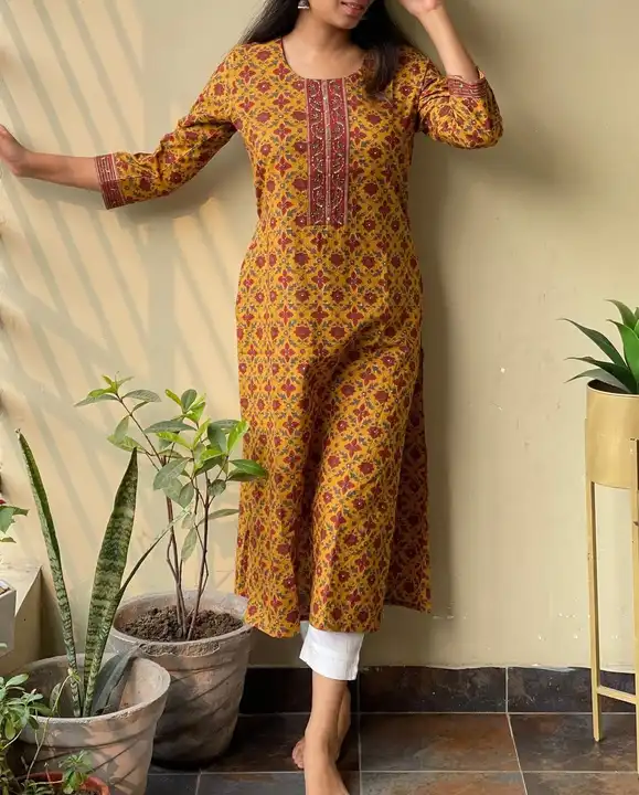 👗👗 NEW LAUNCH👗👗  *BEAUTIFUL Hand block print Heavy. Riyon KURTI WITH PANT*

AAA+ QUALITY 👗👗

* uploaded by business on 2/24/2023
