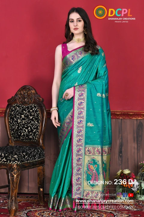 Multi Color Thread Mina Border With Allover Butii Design Saree uploaded by DHANANJAY CREATION  on 2/24/2023