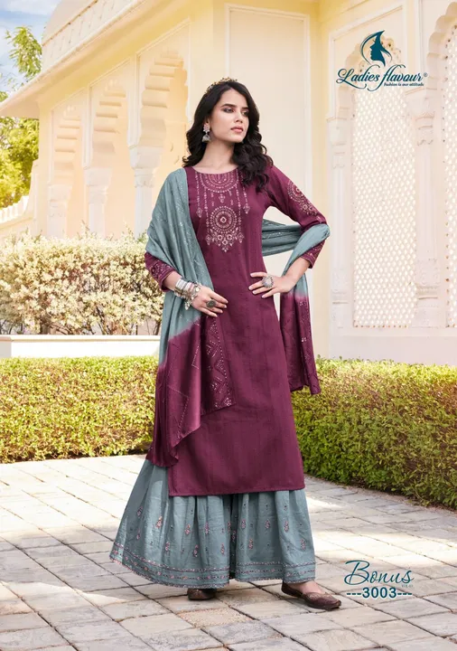 👗 *Ladies Flavour*👗
Brand Name : *Ladies Flavour*

Catalog : *Bonus Vol 3*

Design : *6*

Fabric : uploaded by Agarwal Fashion  on 2/24/2023