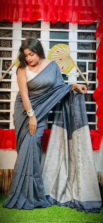 Exclusive Khadi Cotton Anchal Ghicha Saree Collection With Running BP  uploaded by business on 2/24/2023
