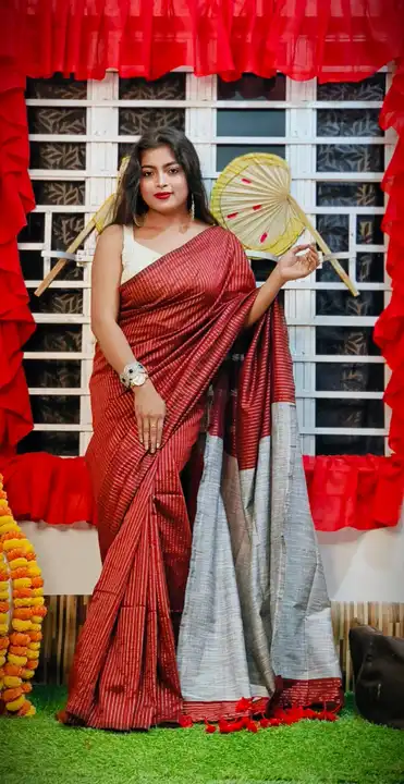 Exclusive Khadi Cotton Anchal Ghicha Saree Collection With Running BP  uploaded by business on 2/24/2023
