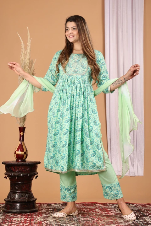 Women printed kurta pant and dupatta set uploaded by Aleexa Outlet on 2/24/2023