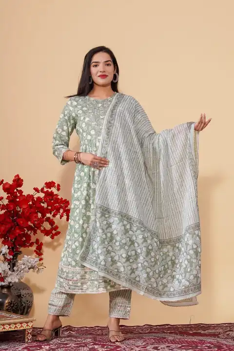 Naira cut kurti with pant and dupatta uploaded by Brand Master on 2/24/2023