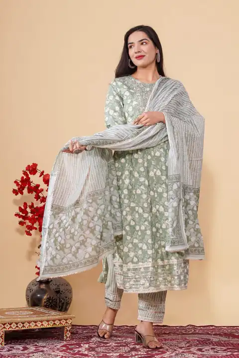 Naira cut kurti with pant and dupatta uploaded by Brand Master on 2/24/2023
