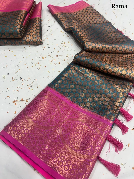 Kubera soft banarasi copper weaving soft silk uploaded by Suyukti fab on 2/24/2023